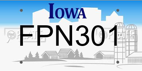 FPN301 Iowa License Plate
