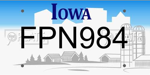 FPN984 Iowa License Plate