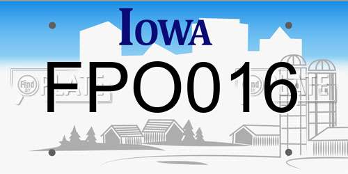 FPO016 Iowa License Plate