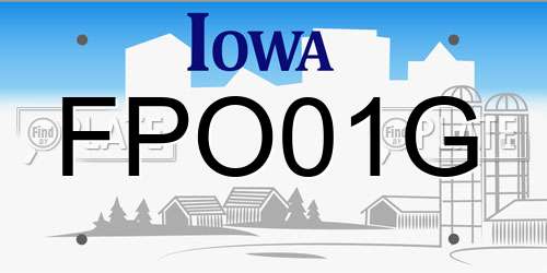 FPO01G Iowa License Plate