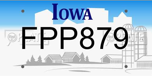 FPP879 Iowa License Plate