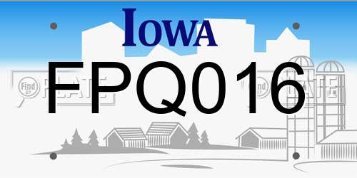 FPQ016 Iowa License Plate