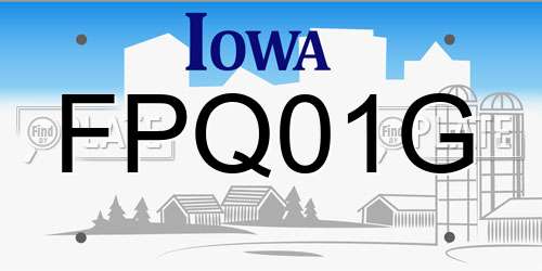 FPQ01G Iowa License Plate