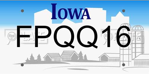 FPQQ16 Iowa License Plate