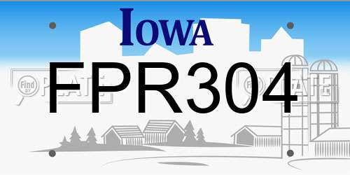 FPR304 Iowa License Plate