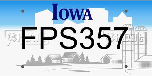 FPS357 Iowa License Plate