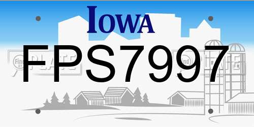 FPS7997 Iowa License Plate