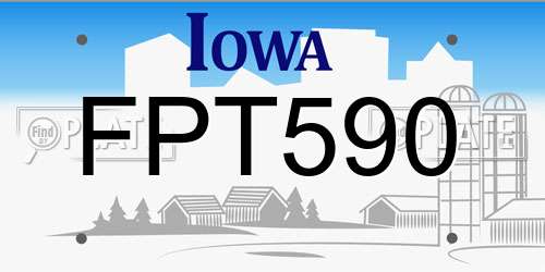 FPT590 Iowa License Plate