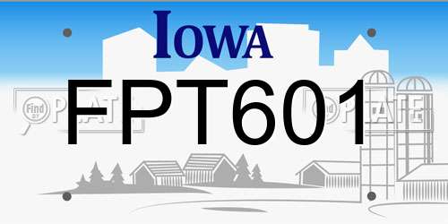 FPT601 Iowa License Plate