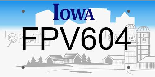 FPV604 Iowa License Plate