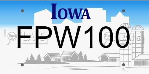 FPW100 Iowa License Plate