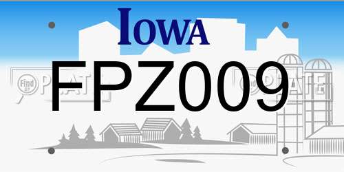 FPZ009 Iowa License Plate
