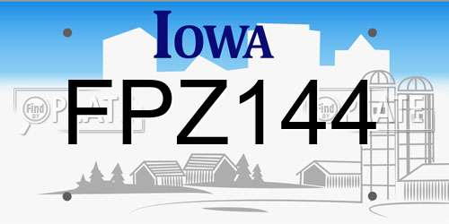 FPZ144 Iowa License Plate