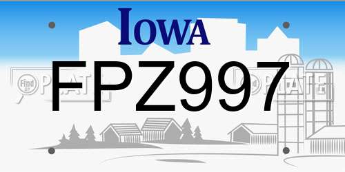FPZ997 Iowa License Plate