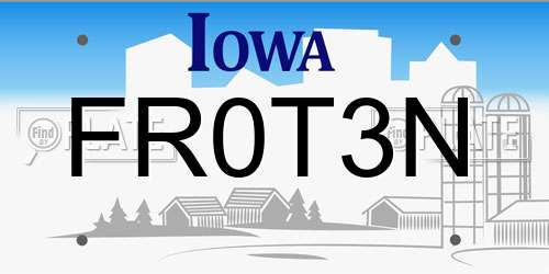 FR0T3N Iowa License Plate