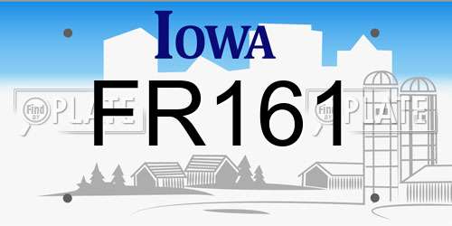 FR161 Iowa License Plate