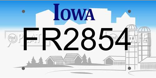 FR2854 Iowa License Plate