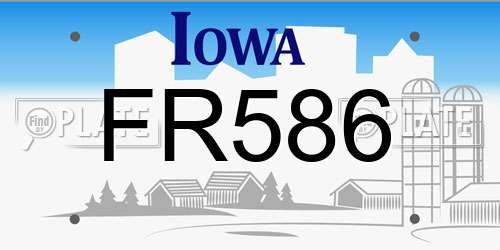 FR586 Iowa License Plate