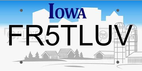FR5TLUV Iowa License Plate