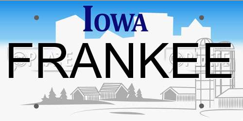 FRANKEE Iowa License Plate