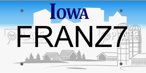 FRANZ7 Iowa License Plate