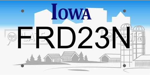 FRD23N Iowa License Plate