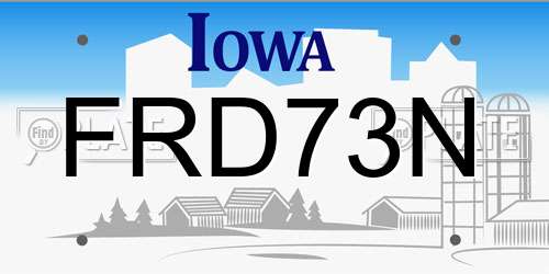 FRD73N Iowa License Plate