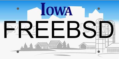 FREEBSD Iowa License Plate