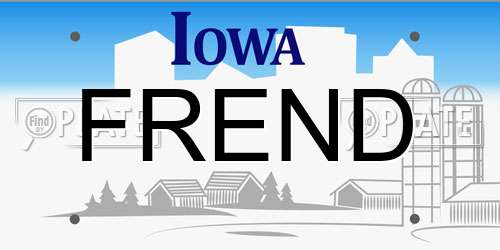 FREND Iowa License Plate