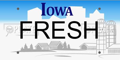 FRESH Iowa License Plate