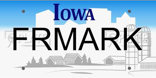 FRMARK Iowa License Plate