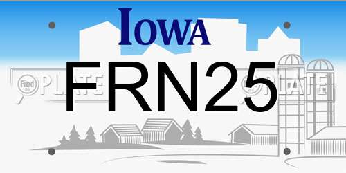 FRN25 Iowa License Plate