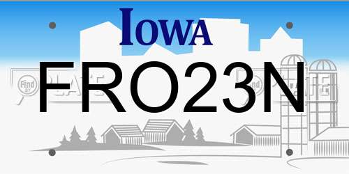 FRO23N Iowa License Plate