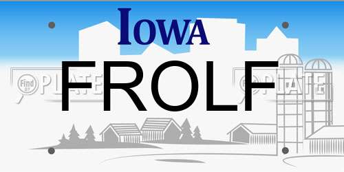 FROLF Iowa License Plate