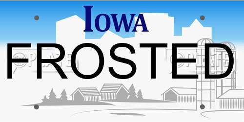 FROSTED Iowa License Plate