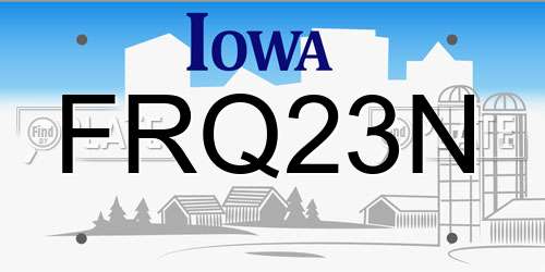 FRQ23N Iowa License Plate