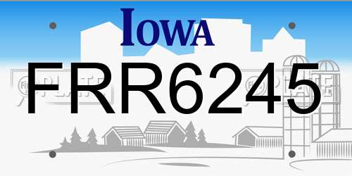 FRR6245 Iowa License Plate