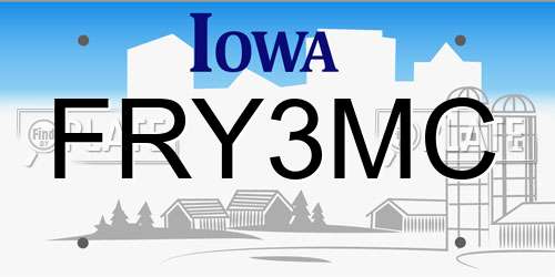 FRY3MC Iowa License Plate