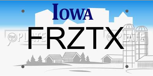 FRZTX Iowa License Plate