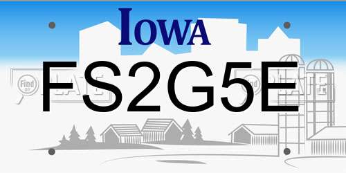 FS2G5E Iowa License Plate