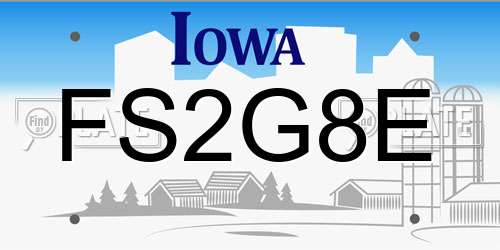 FS2G8E Iowa License Plate
