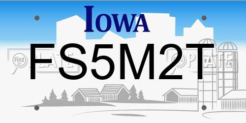 FS5M2T Iowa License Plate