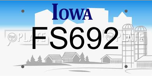 FS692 Iowa License Plate