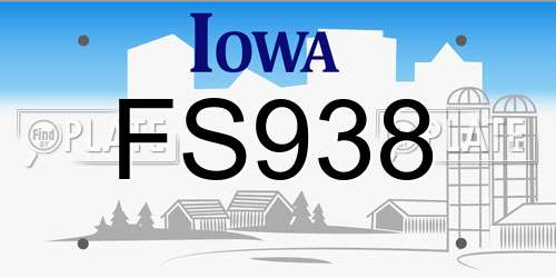 FS938 Iowa License Plate