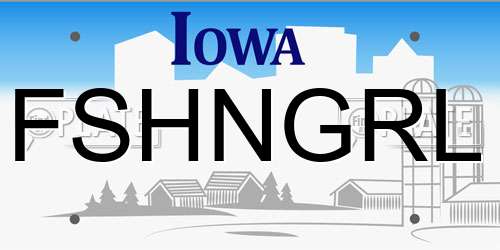 FSHNGRL Iowa License Plate