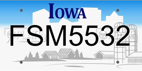 FSM5532 Iowa License Plate