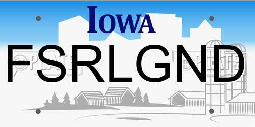 FSRLGND Iowa License Plate