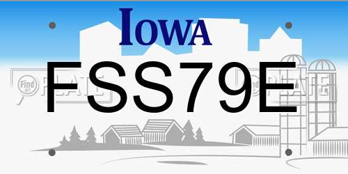 FSS79E Iowa License Plate