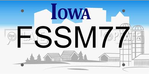FSSM77 Iowa License Plate