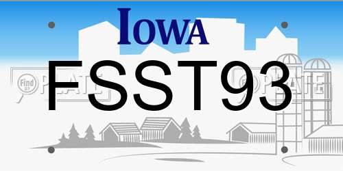 FSST93 Iowa License Plate